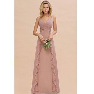NEW Mori Lee Chiffon Sleeveless Bridesmaid Dress with Cascading Ruffles Z81